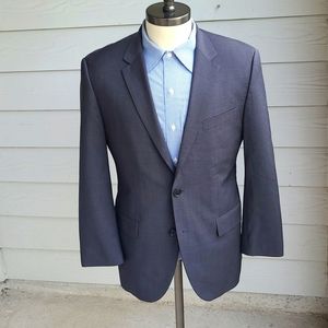 HUGO BOSS Grand Central Grey‎ Mini Check Plaid Virgin Wool Blend 38 S Sport Coat